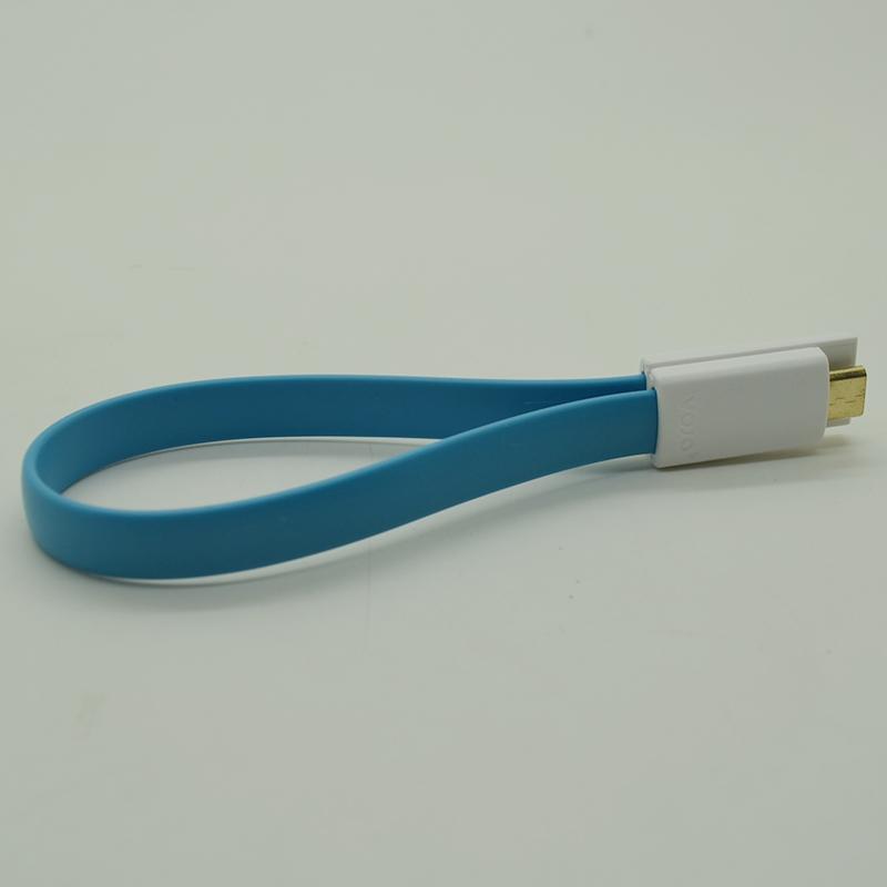 Colorful 22cm magnet micro USB cable for Samsung Galaxy S4 S IV / i9500 blue